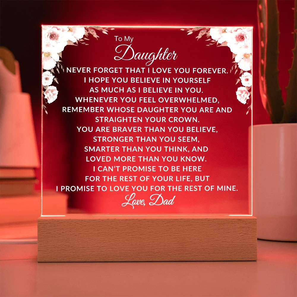To My Daughter Love Dad Plaque