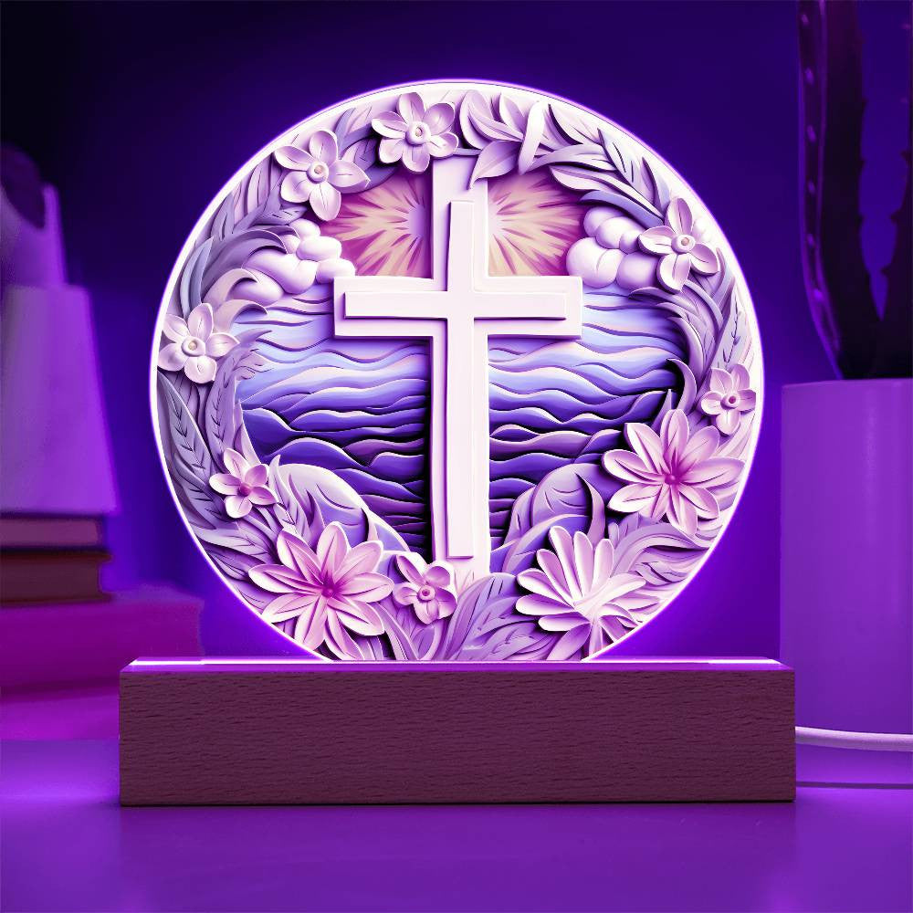 3D Look Traditional Catholic Cross Acrylic Plaque
