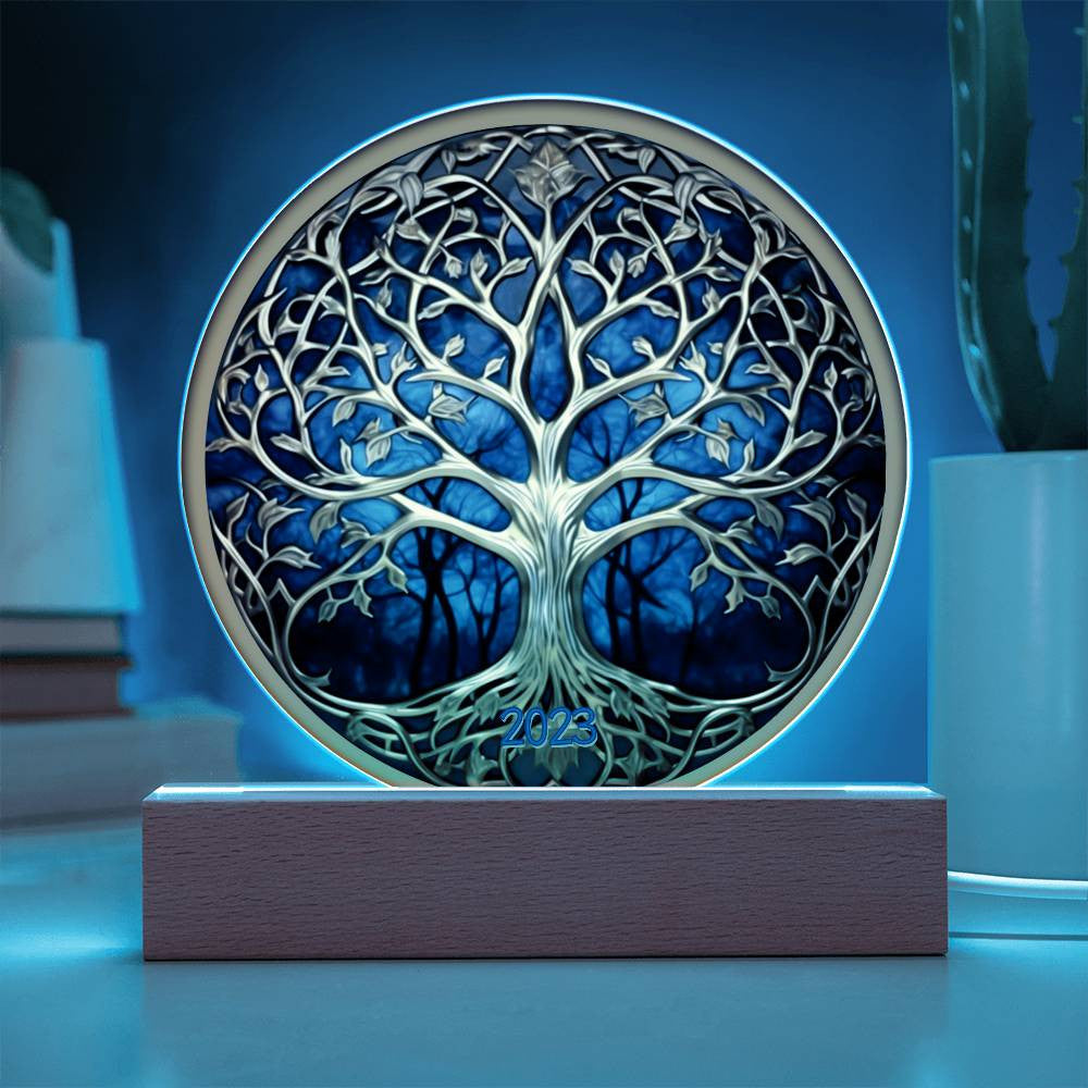 Stained Glass Style Tree of Life Plaque