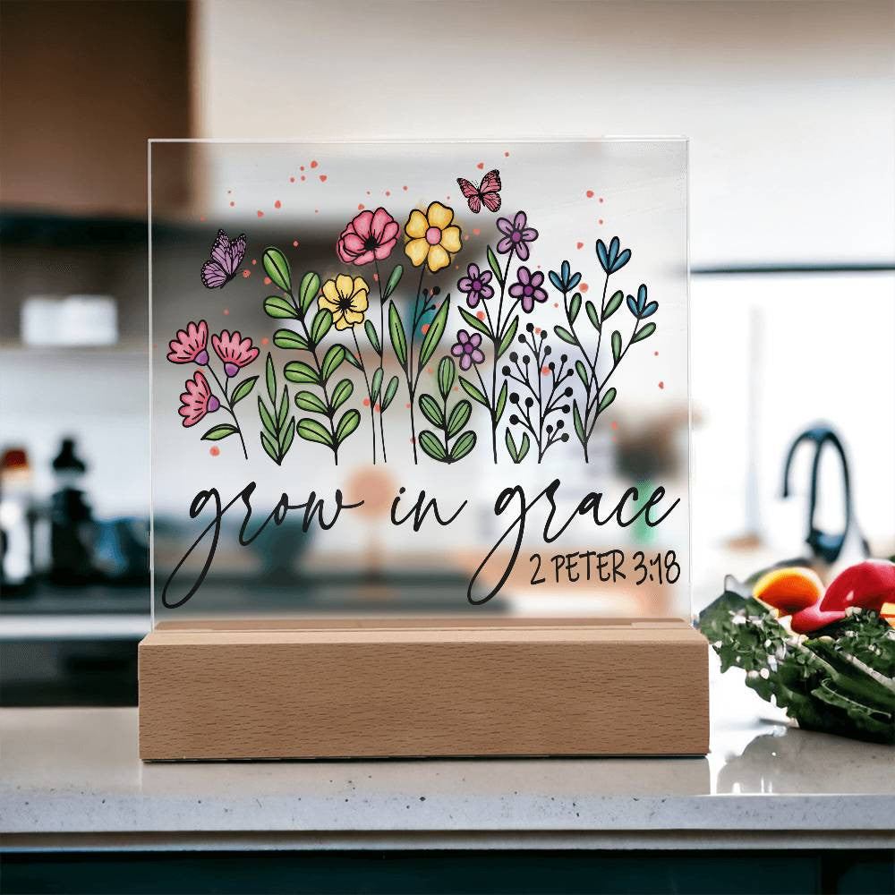 Floral Bible Verse Acrylic Plaque