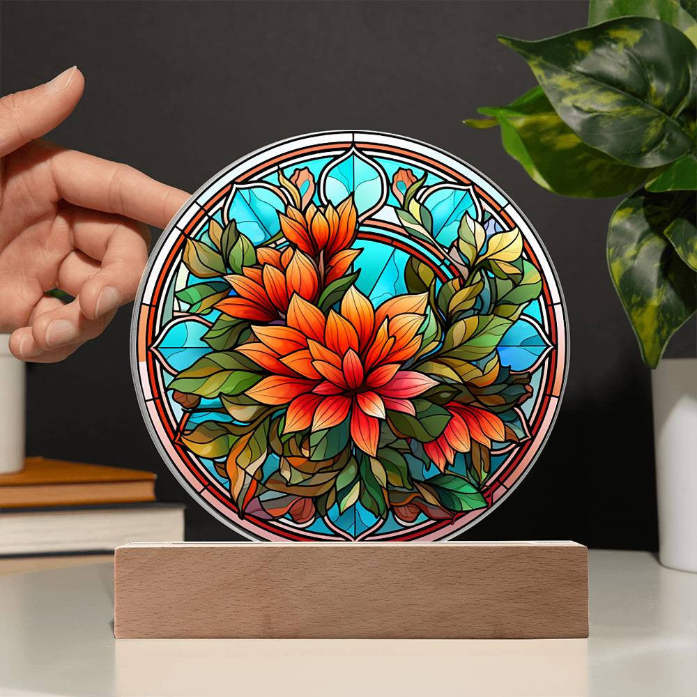Stained Glass Flower Acrylic Plaque