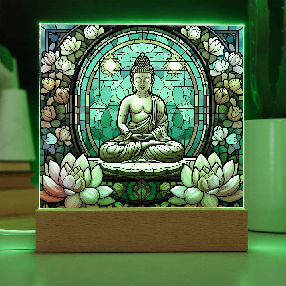 Buddha Stained Glass Style Plaque