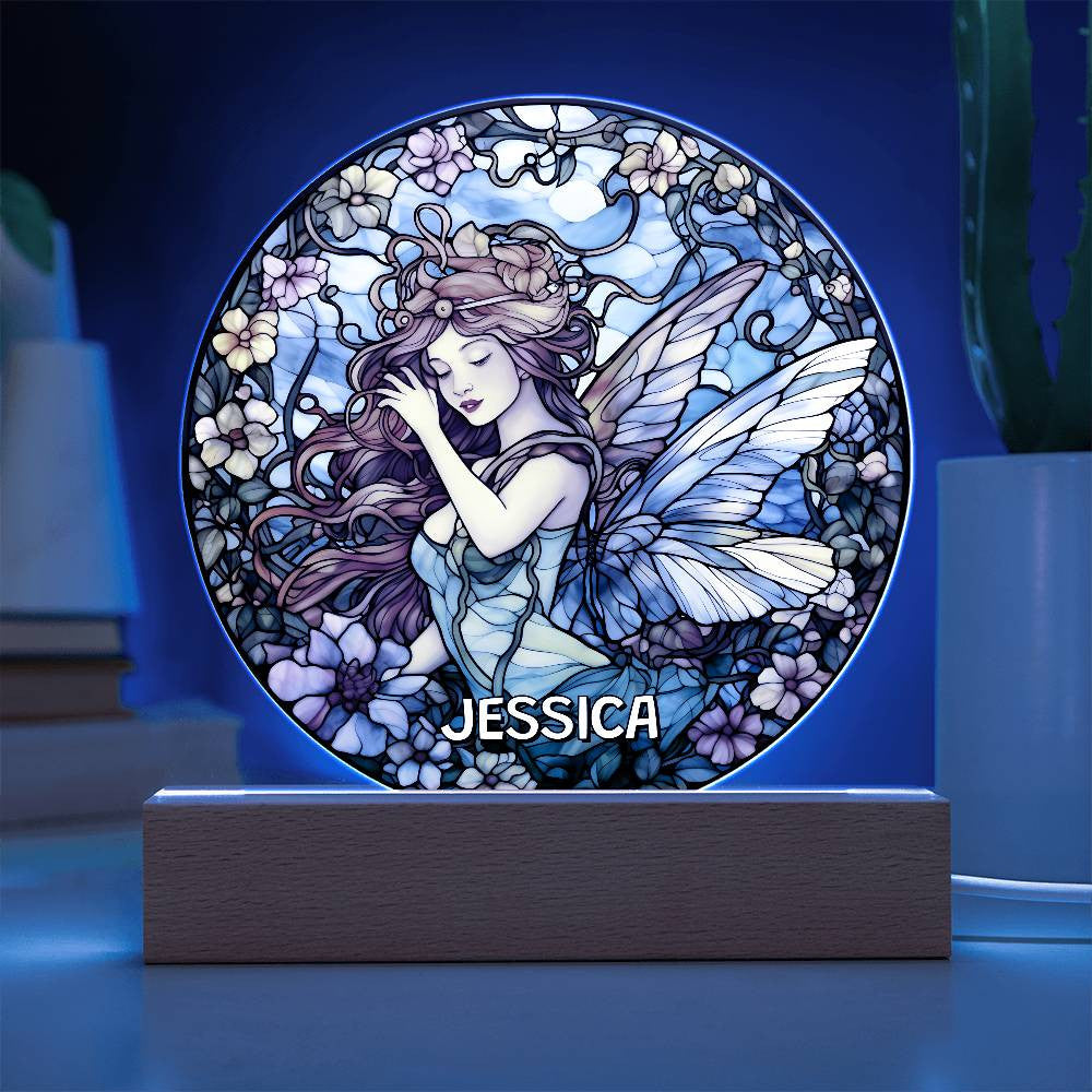 Fairy Stained Glass Style Custom Night Light