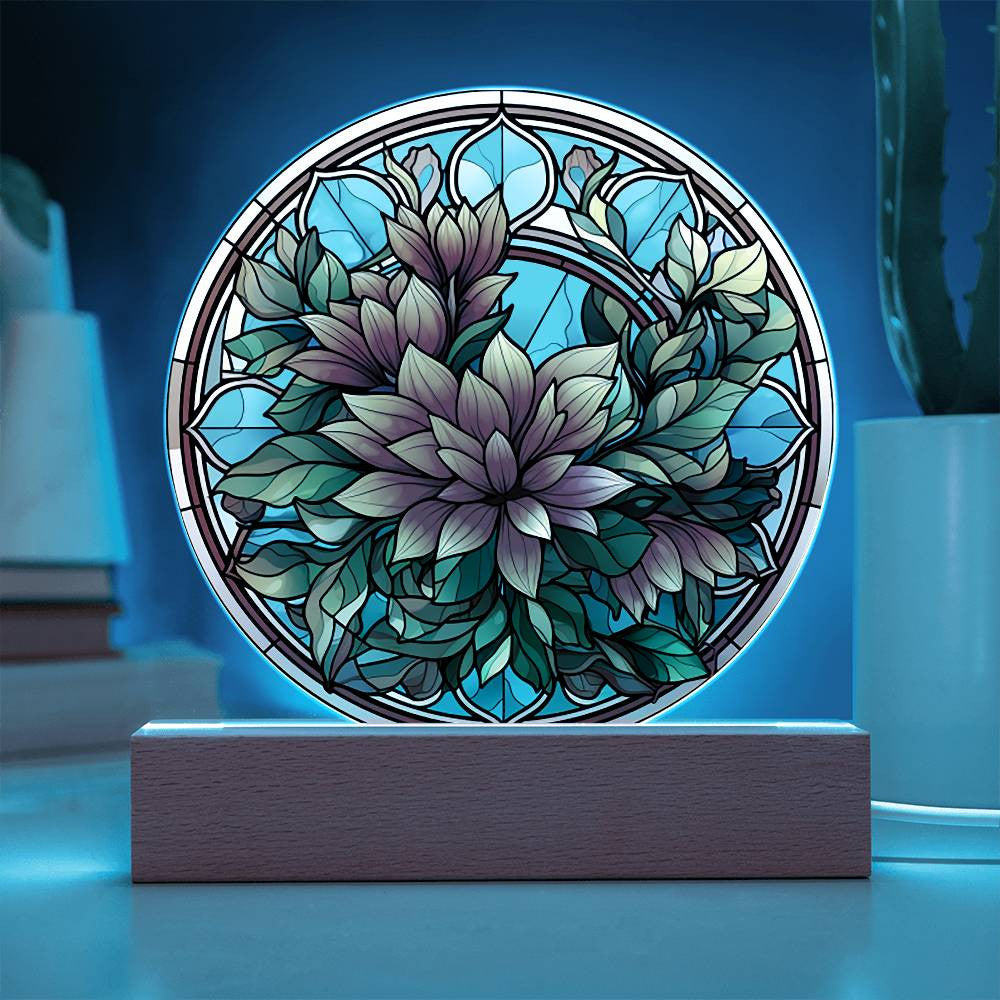 Stained Glass Flower Acrylic Plaque