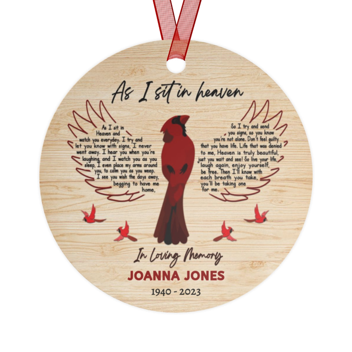 Cardinal Remembrance LED Plaque and Ornament