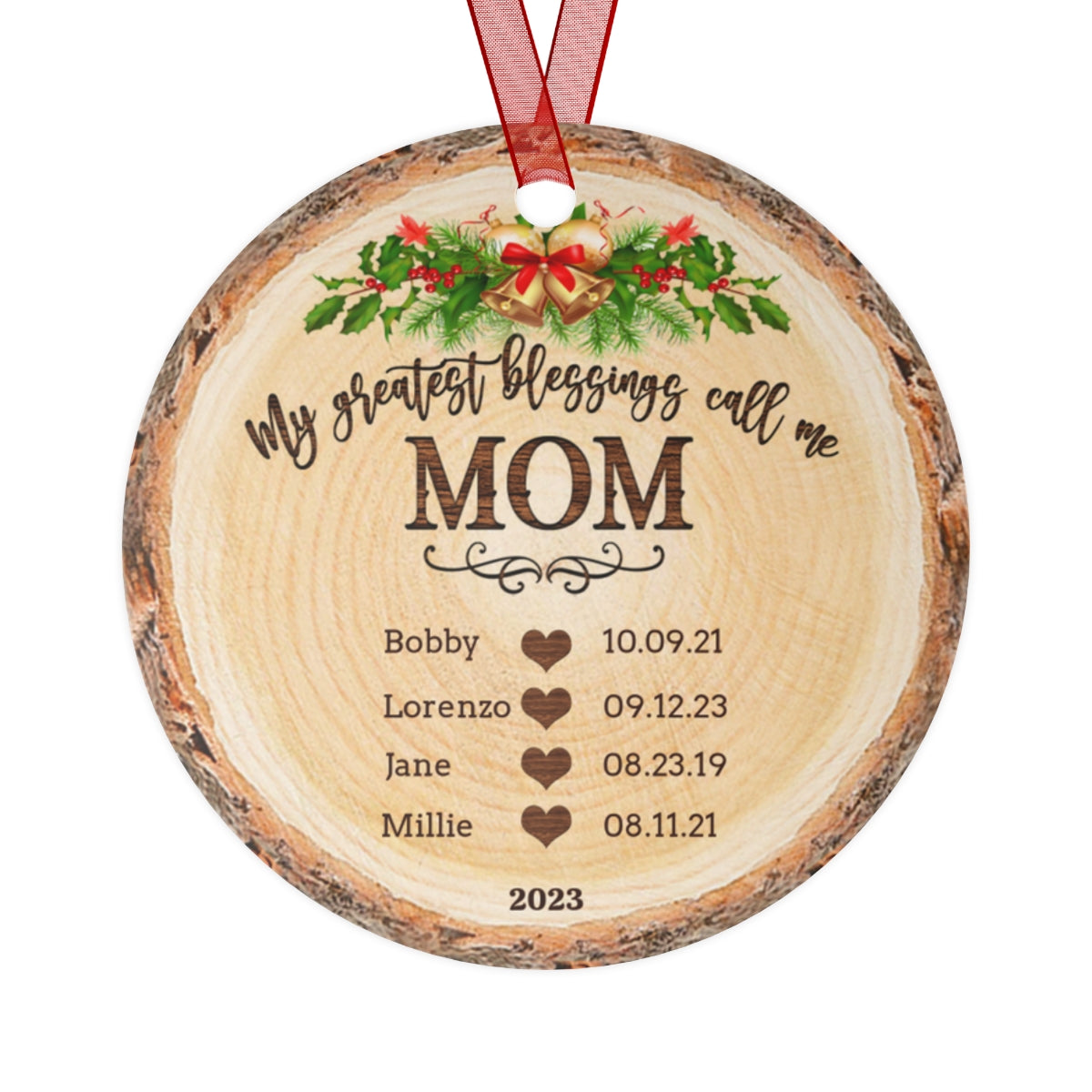 Moms Blessings Metal Ornament