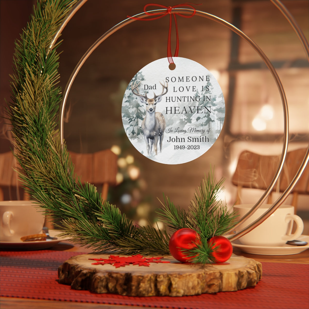 Personalized Hunting in Heaven Remembrance Ornament