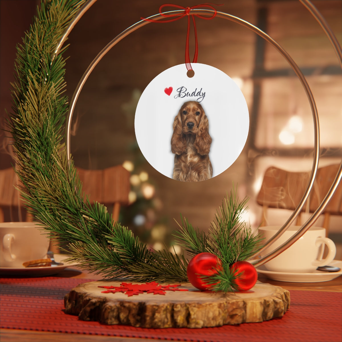 Personalized Pet Ornament with Pet's Photo + Name