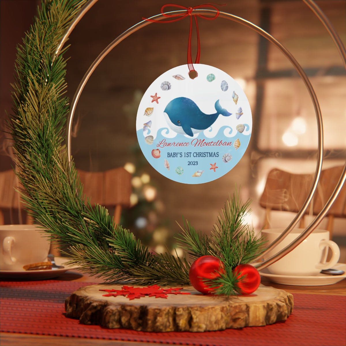 Baby's First Christmas Whale Ornament