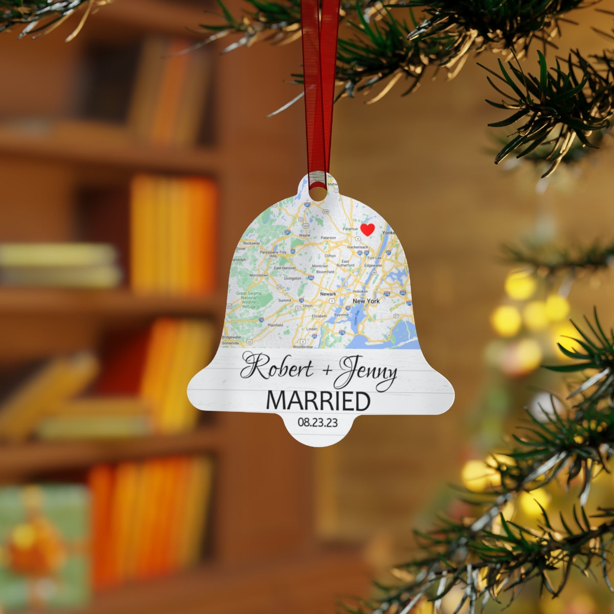 First Christmas Married Map Ornament