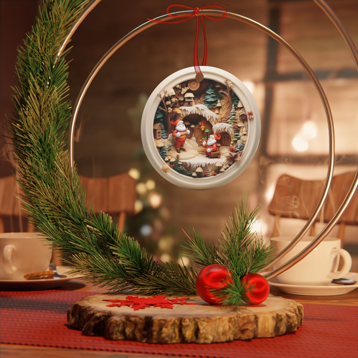 3D Christmas Gnomes Plaque and Ornament