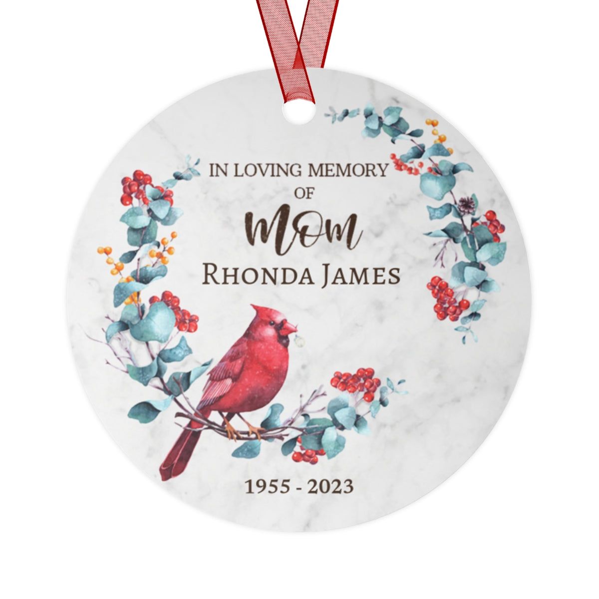 Mom Cardinal In Remembrance Ornament