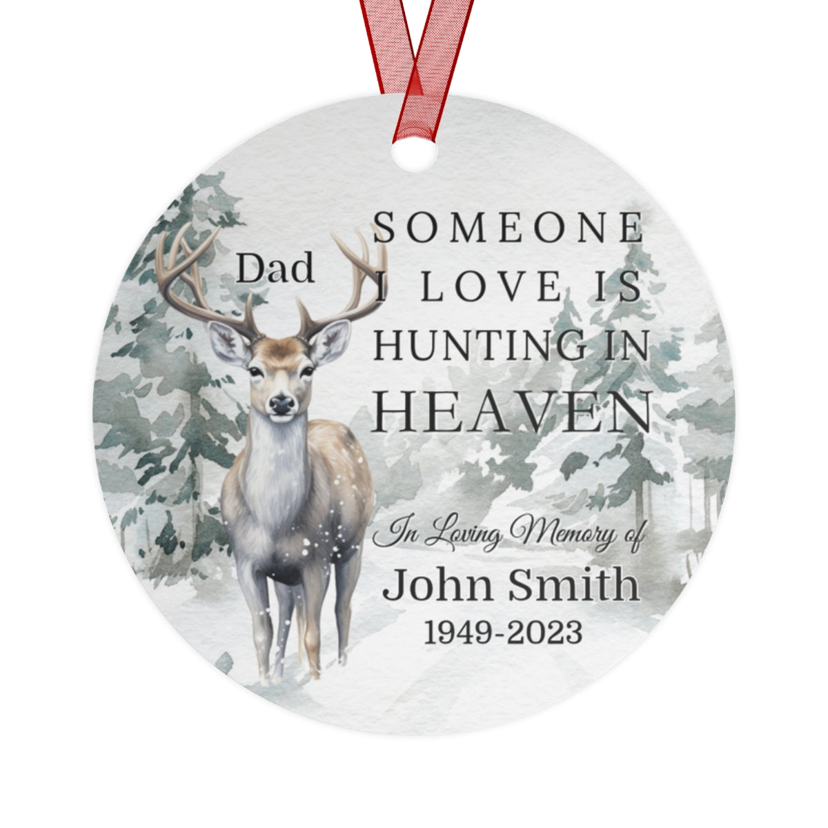 Personalized Hunting in Heaven Remembrance Ornament
