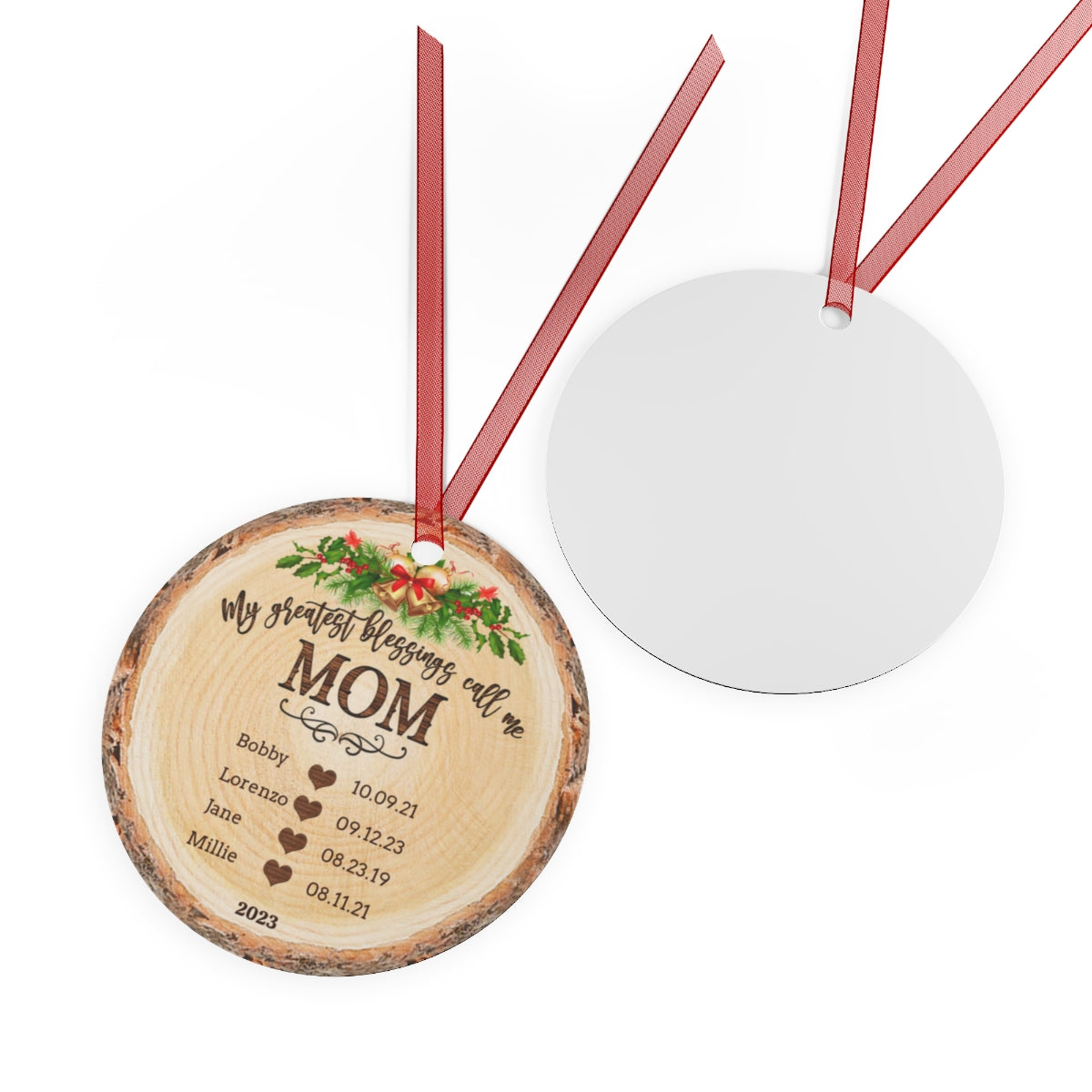 Moms Blessings Metal Ornament
