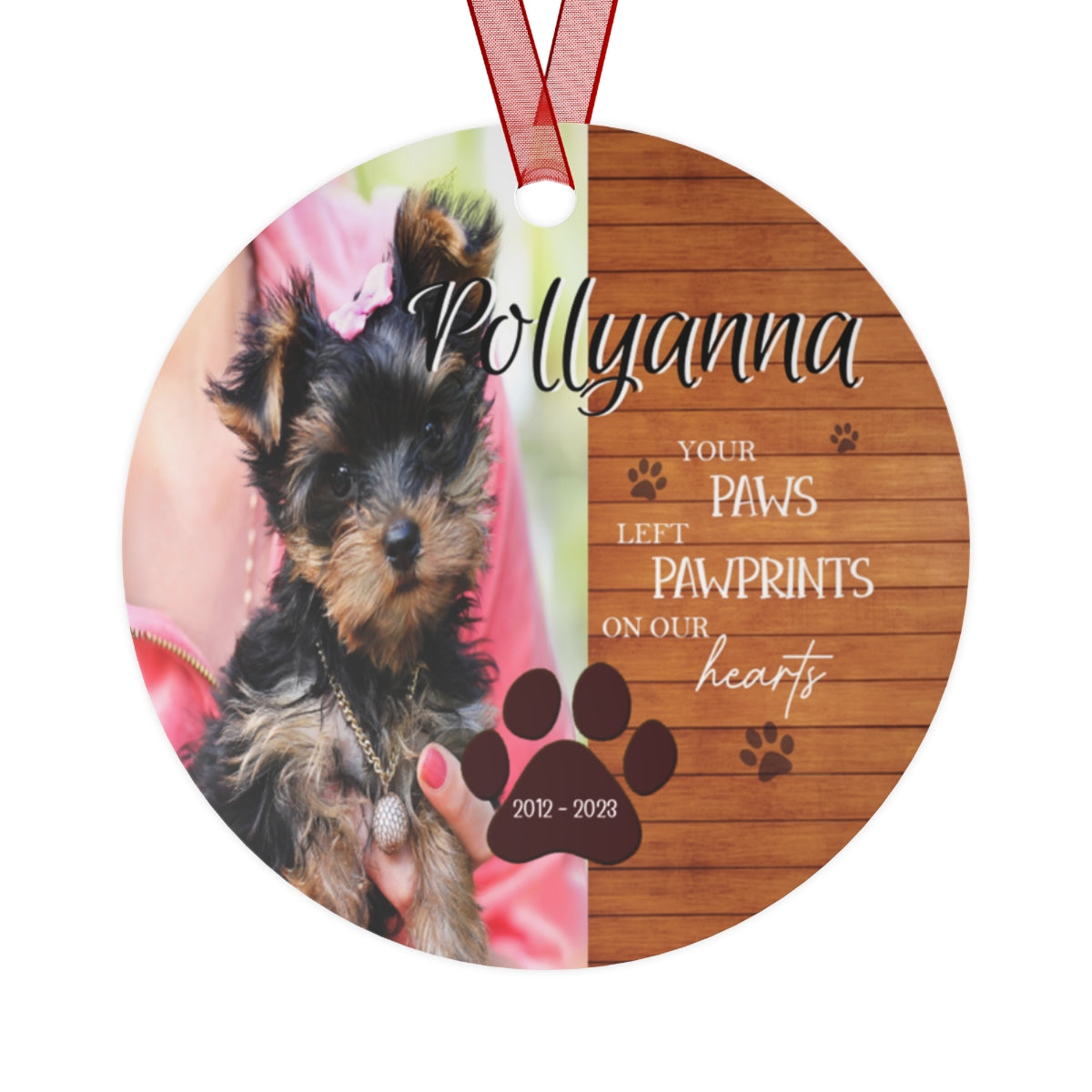 Pet Paws Memorial Christmas Ornament