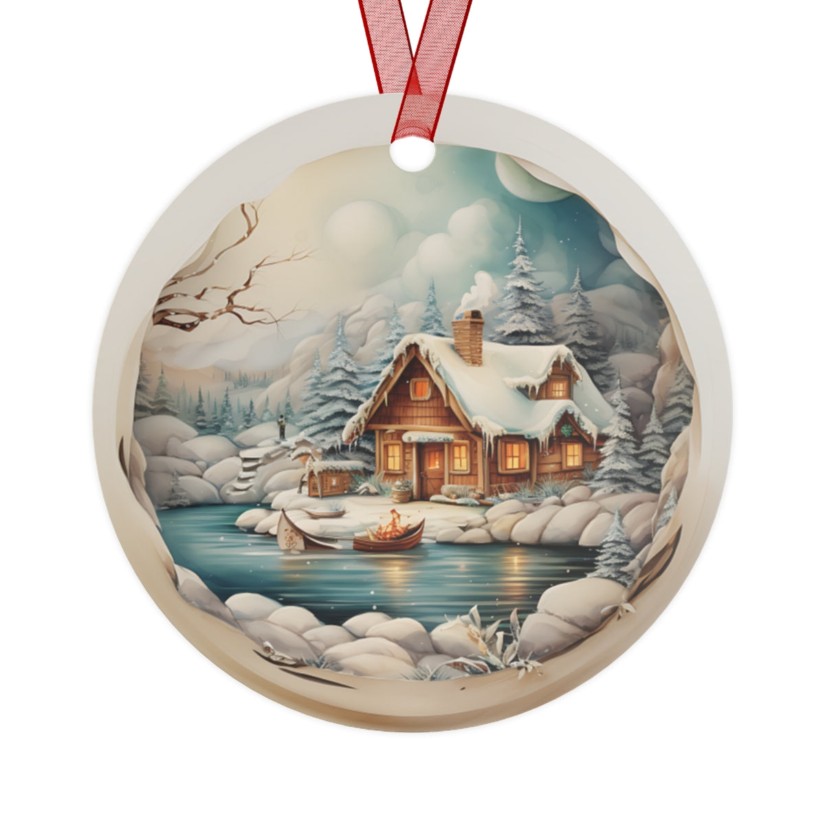 3D Winter Scenery Plaque and Ornament