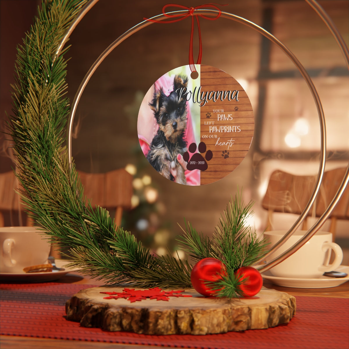 Pet Paws Memorial Christmas Ornament