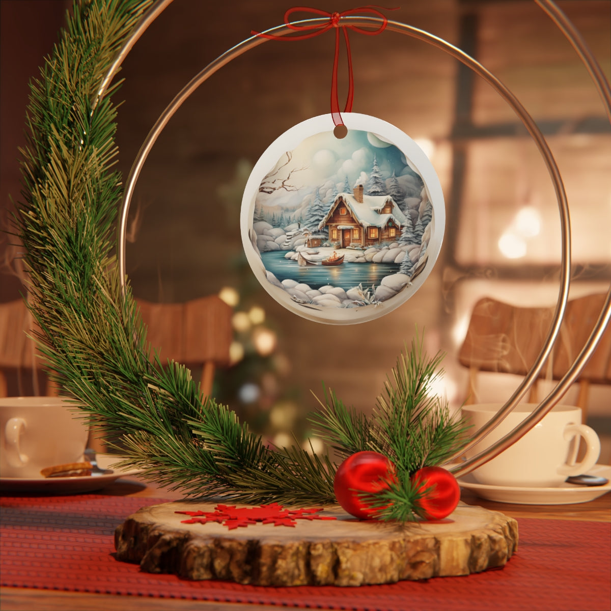 3D Winter Scenery Plaque and Ornament