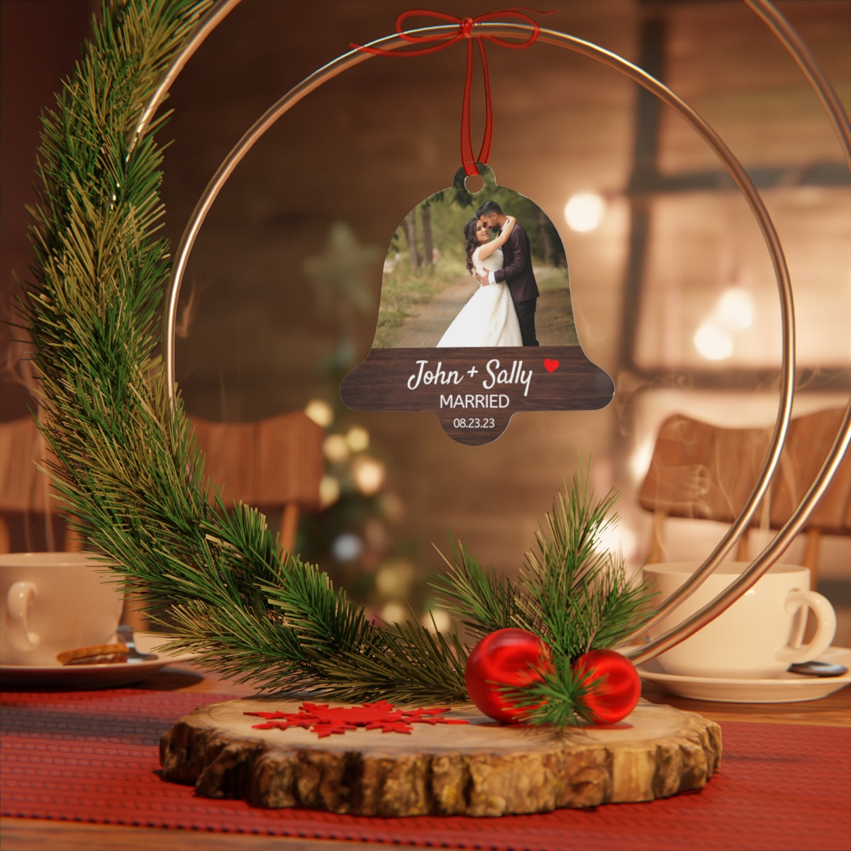 First Christmas Married Picture Ornament
