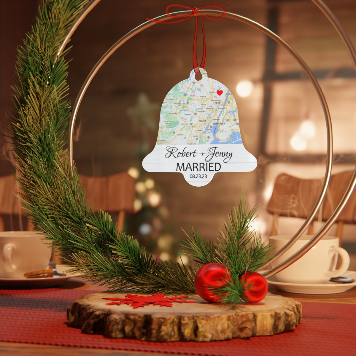 First Christmas Married Map Ornament