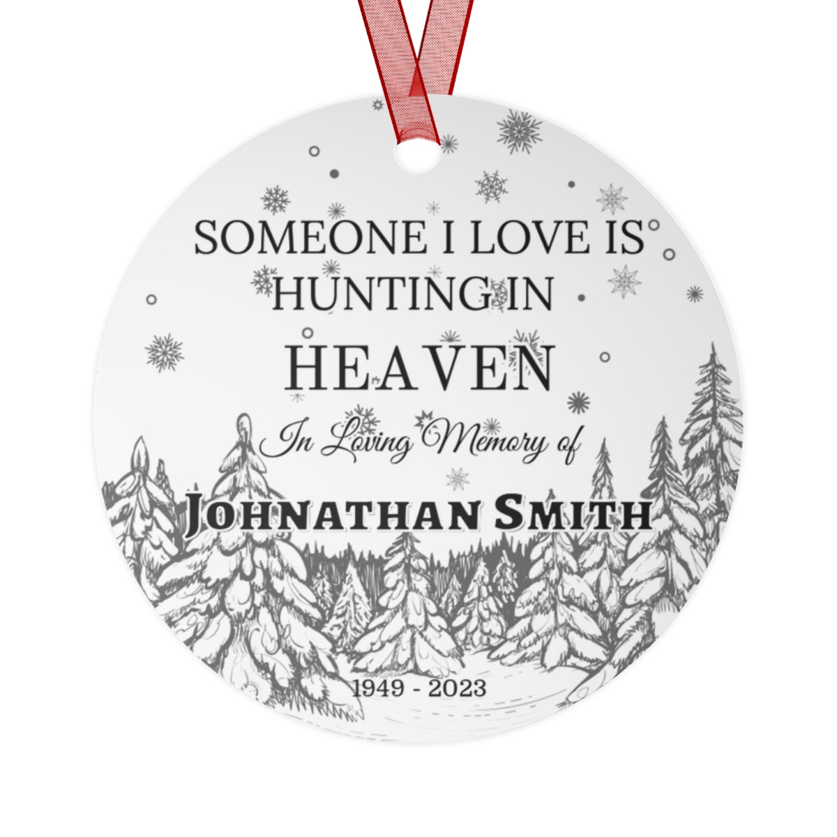 Personalized Hunting in Heaven Remembrance Ornament