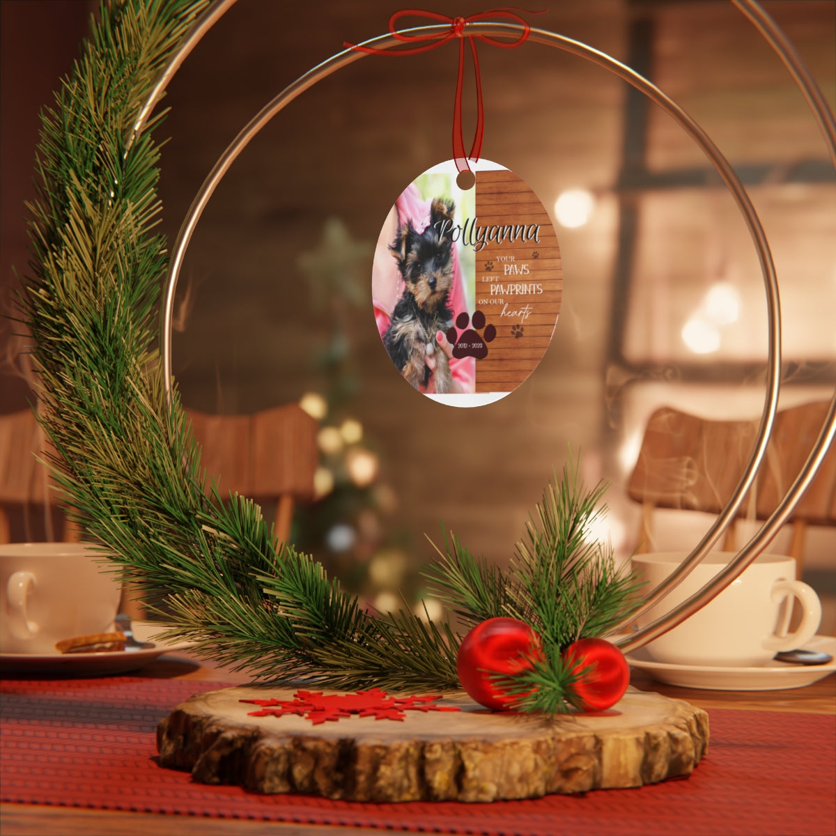 Pet Paws Memorial Christmas Ornament