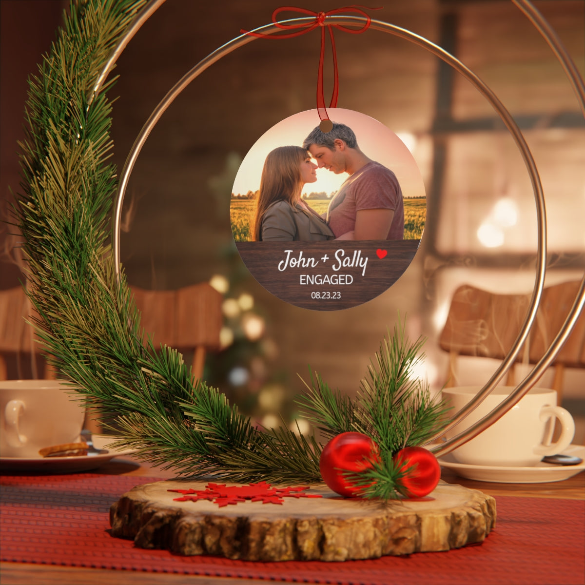 Engagement Picture Ornament