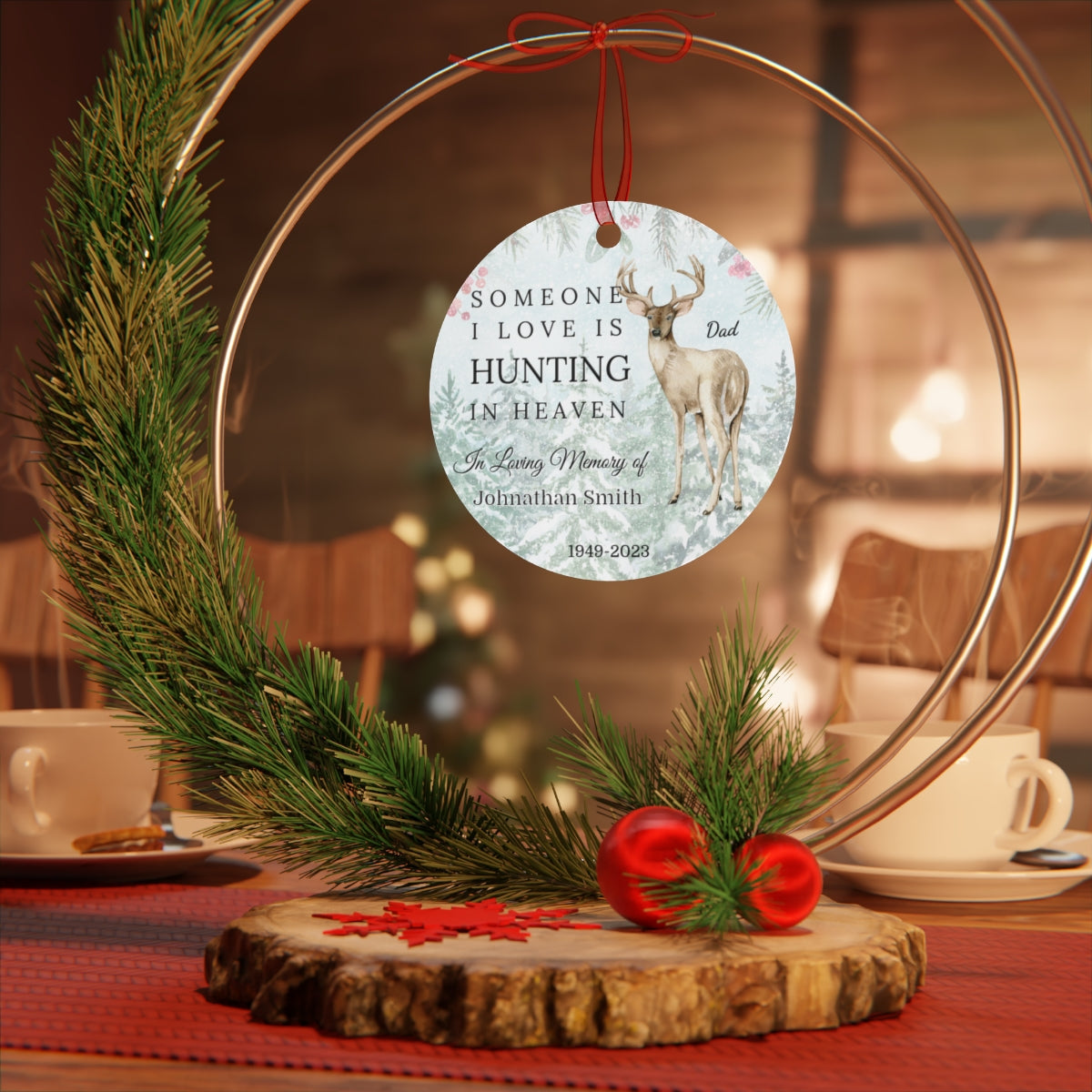 Personalized Hunting in Heaven Remembrance Ornament