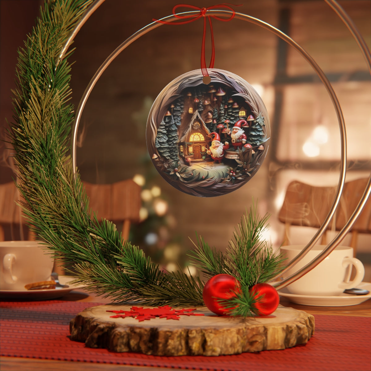 3D Christmas Gnomes Plaque and Ornament