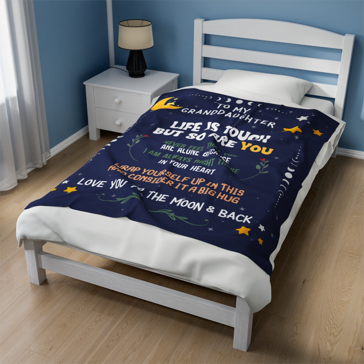 Granddaughter Life is Tough Velvet Soft Blanket