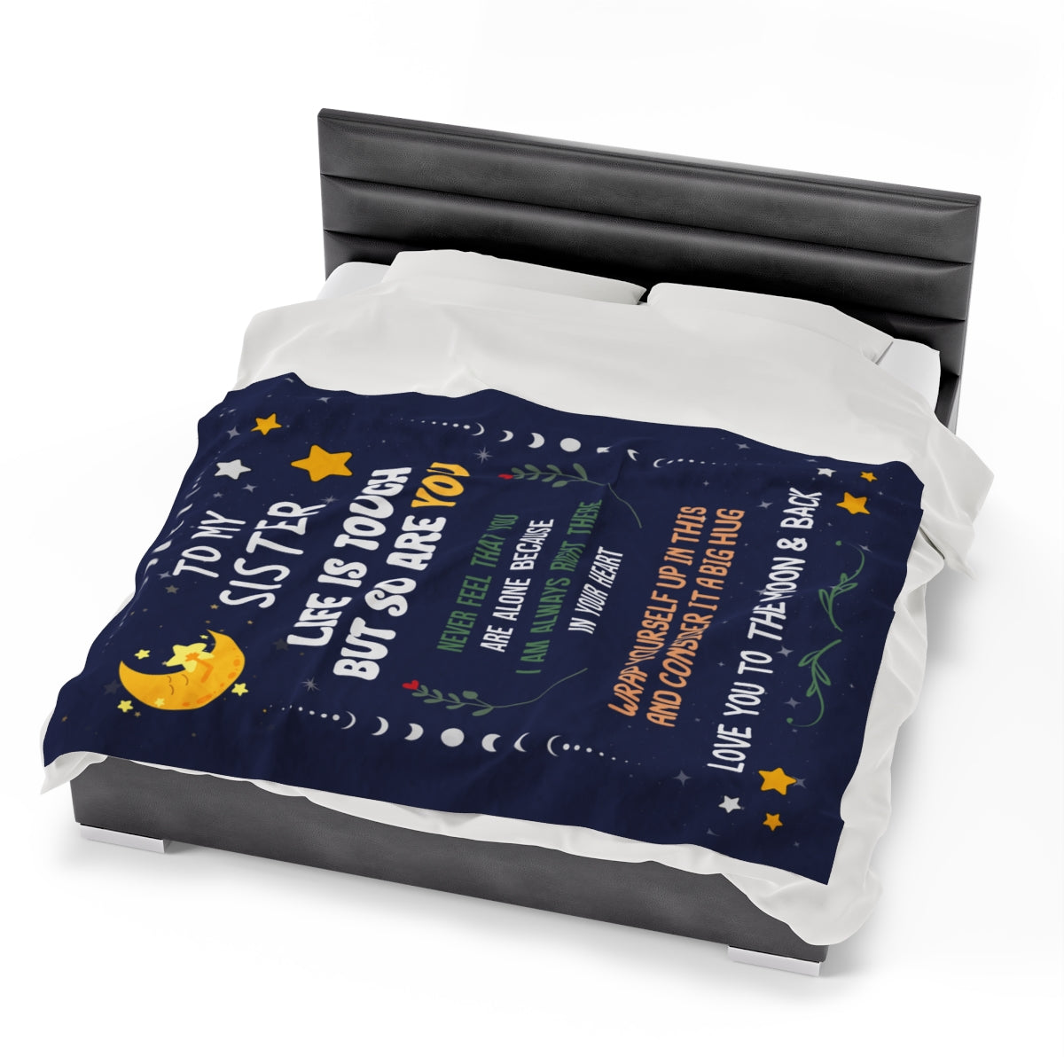 Love You to The Moon and Back Sister Blanket