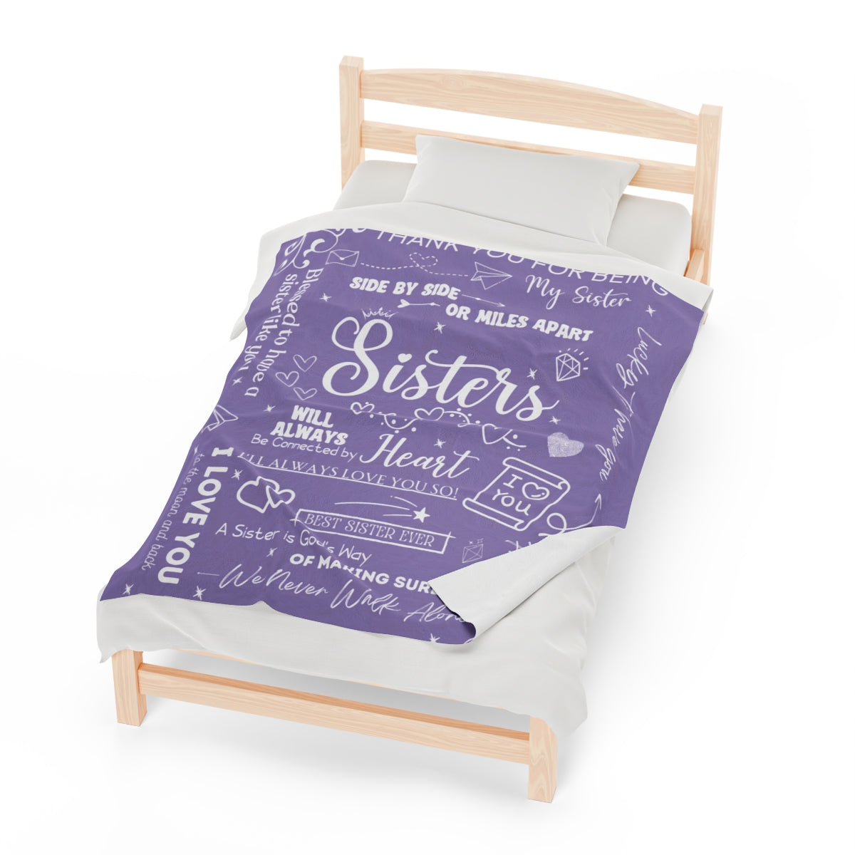 Purple Thank You Sister Velvet Soft Blanket