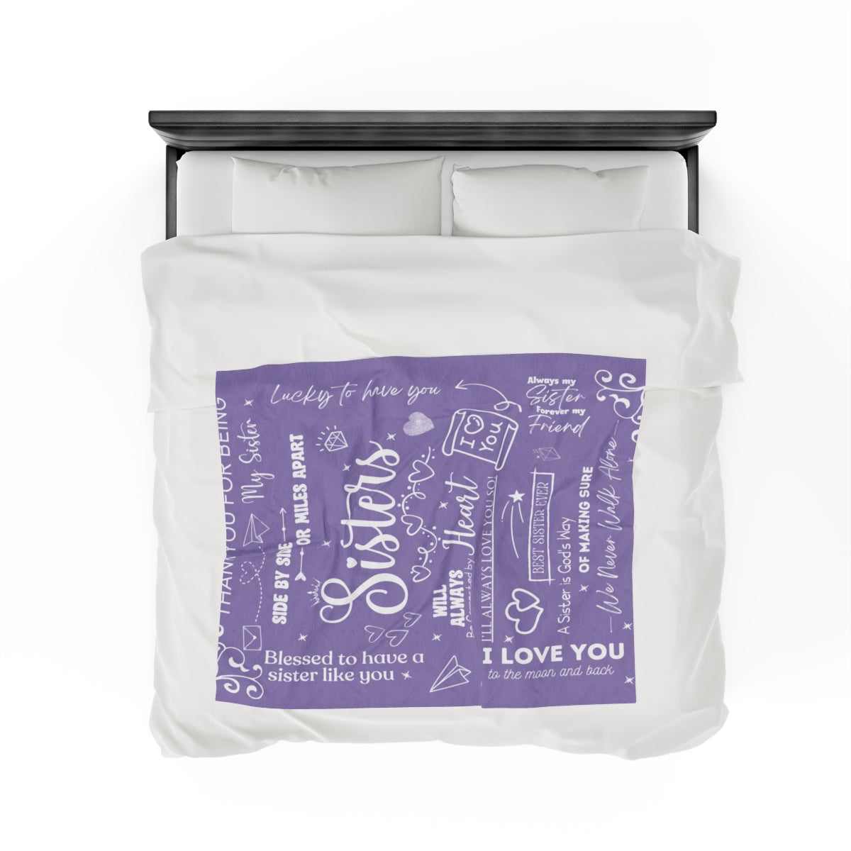 Purple Thank You Sister Velvet Soft Blanket