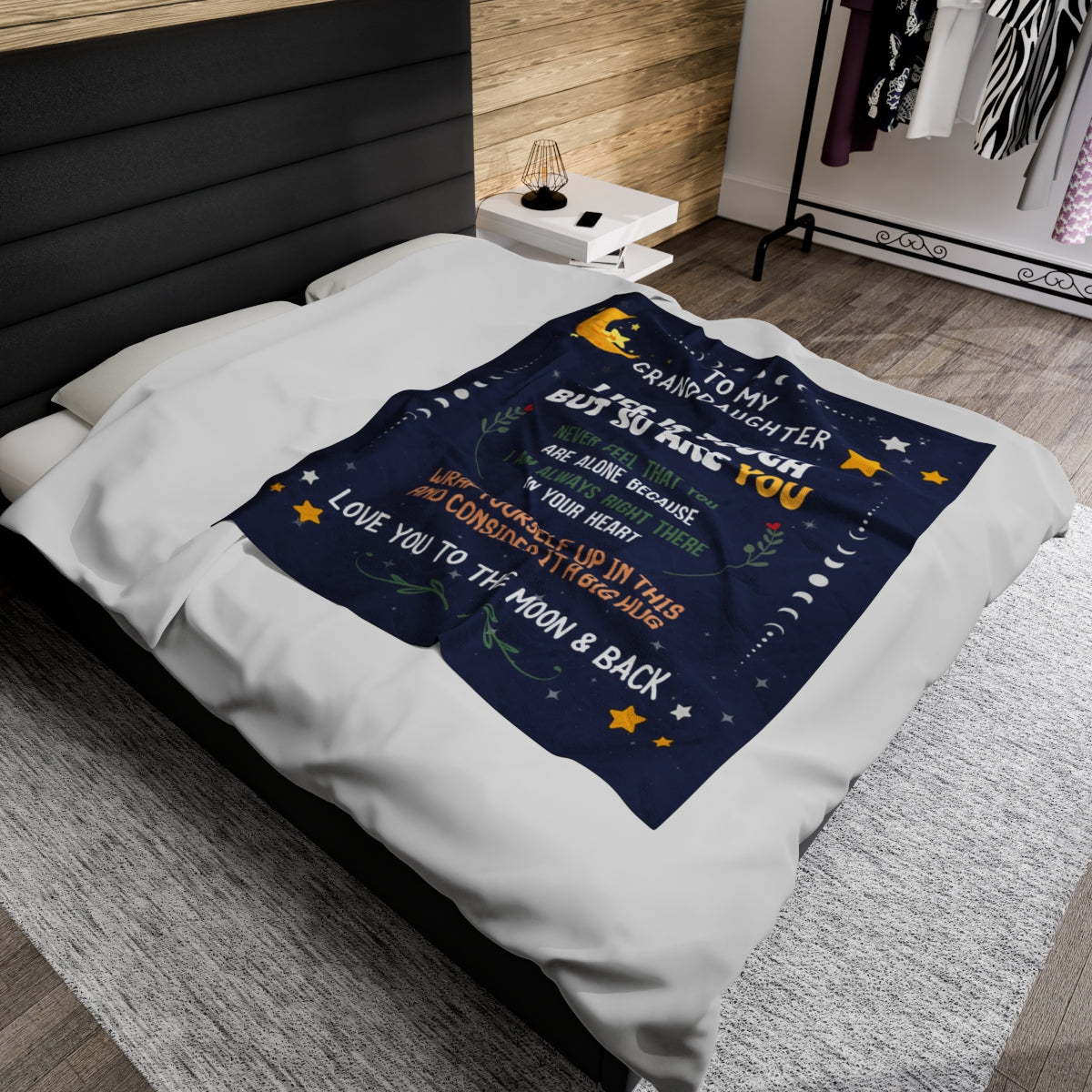 Granddaughter Life is Tough Velvet Soft Blanket