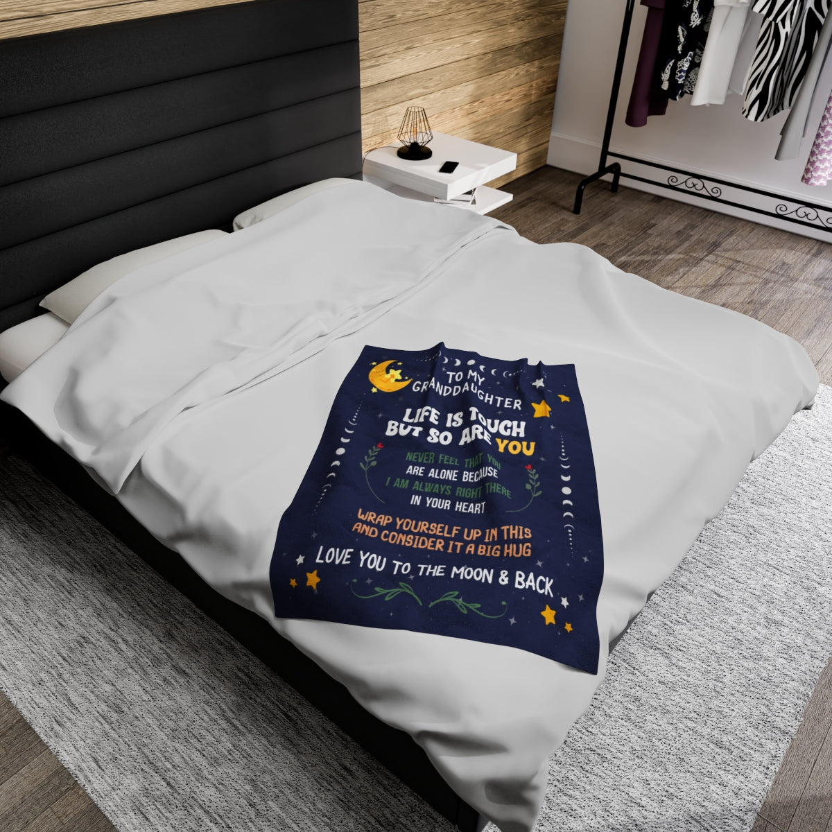Granddaughter Life is Tough Velvet Soft Blanket