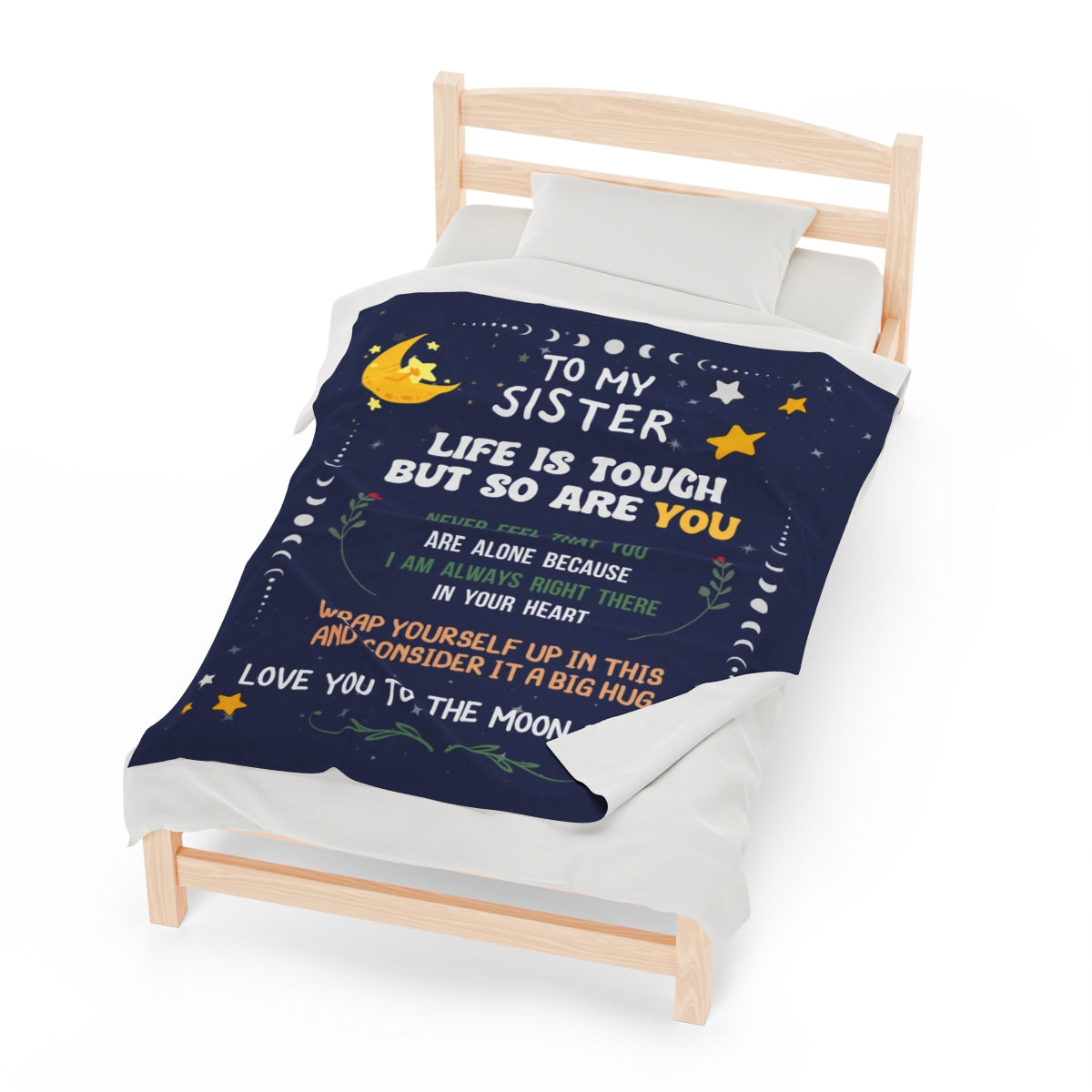 Love You to The Moon and Back Sister Blanket
