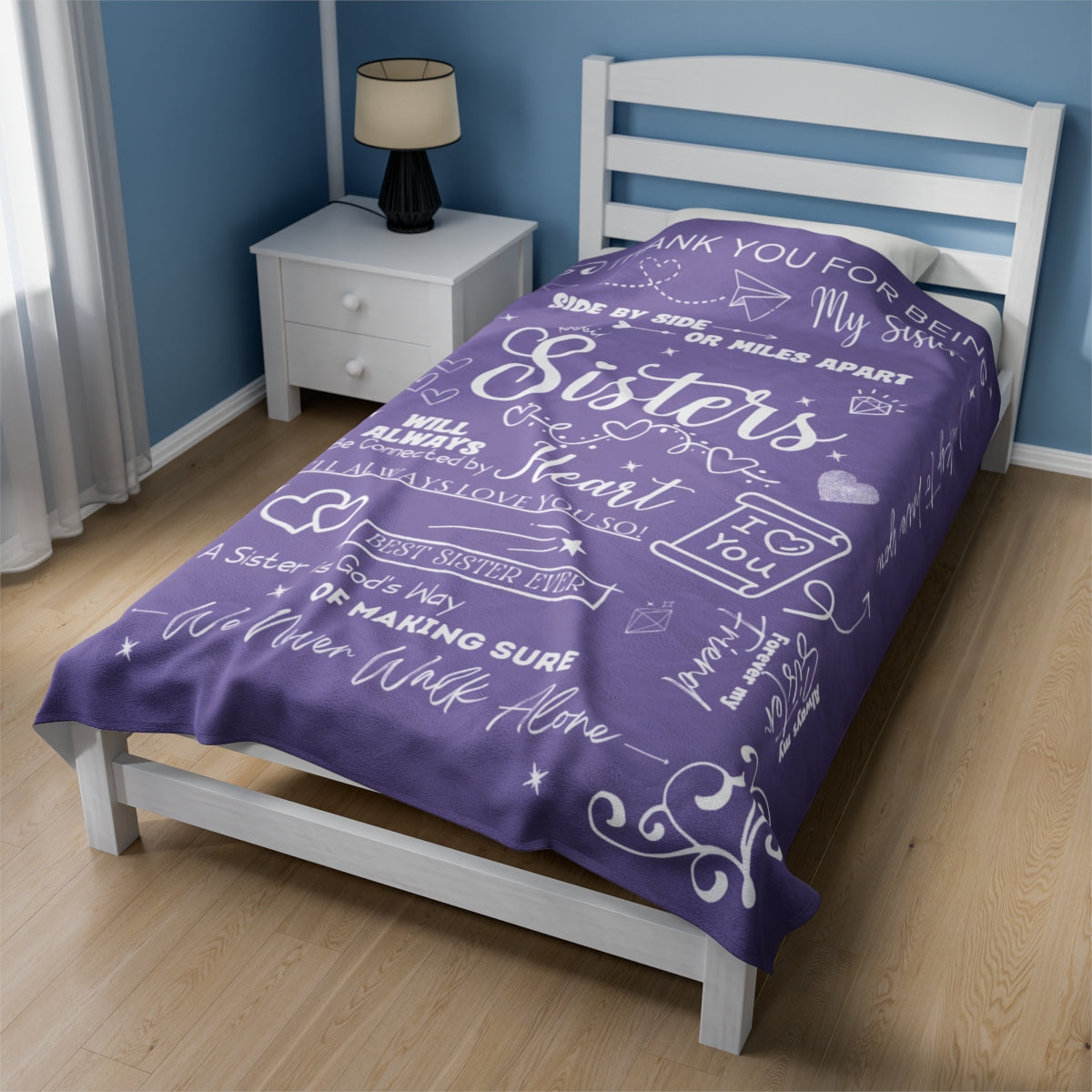 Purple Thank You Sister Velvet Soft Blanket