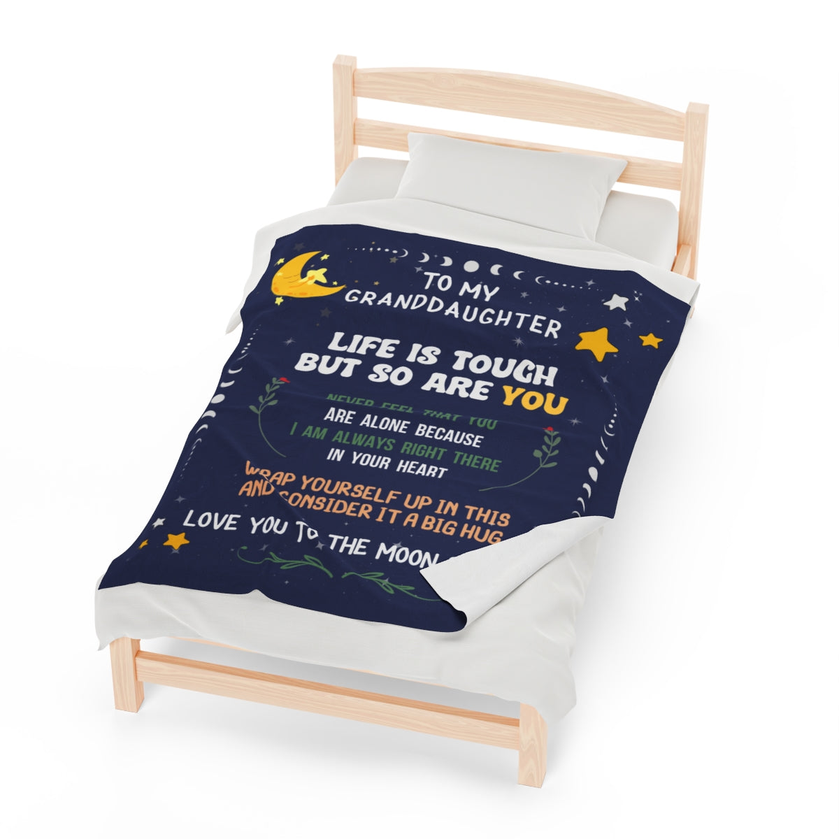 Granddaughter Life is Tough Velvet Soft Blanket