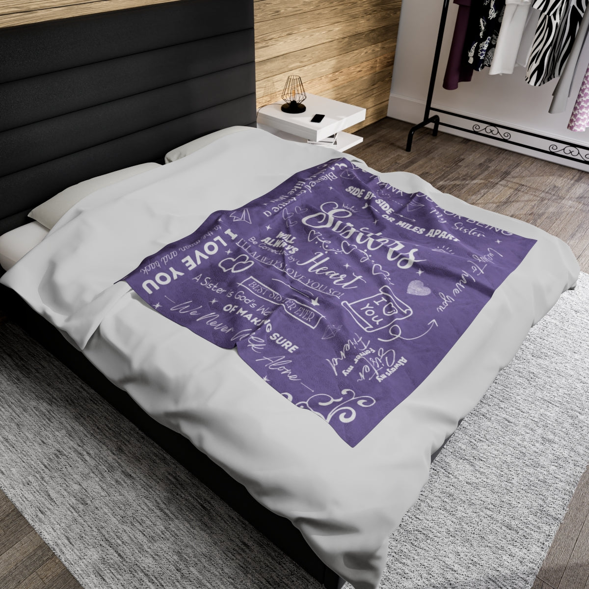 Purple Thank You Sister Velvet Soft Blanket
