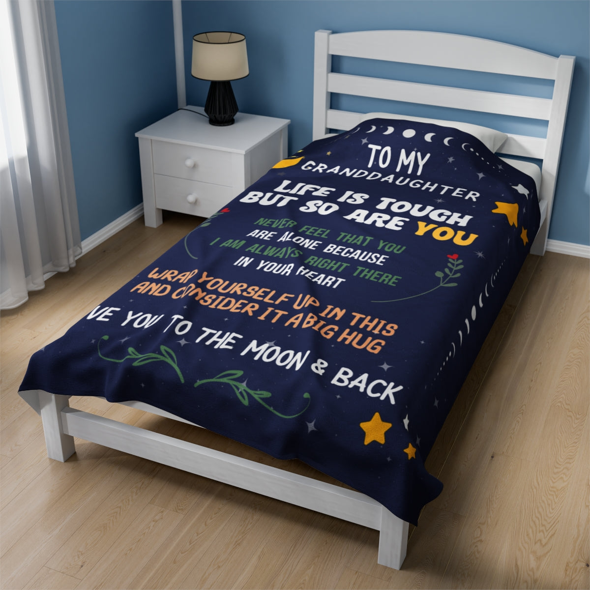 Granddaughter Life is Tough Velvet Soft Blanket