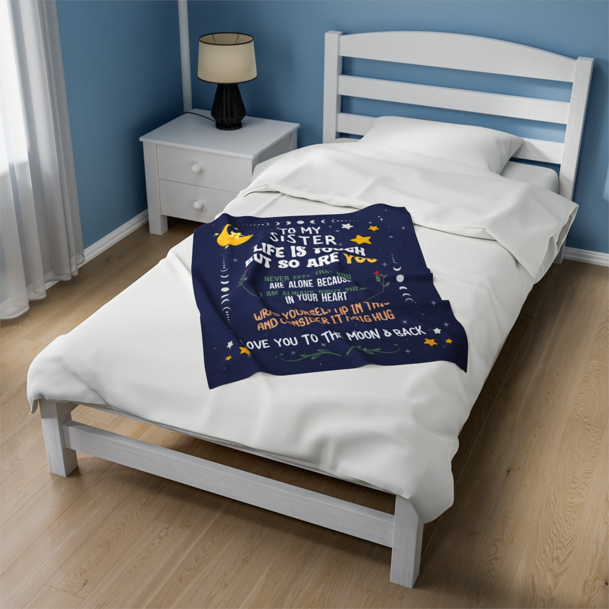 Love You to The Moon and Back Sister Blanket