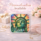 Statue of Liberty Necklace or Keychain, Stained Glass Style New York City NYC Travel Souvenir Gift
