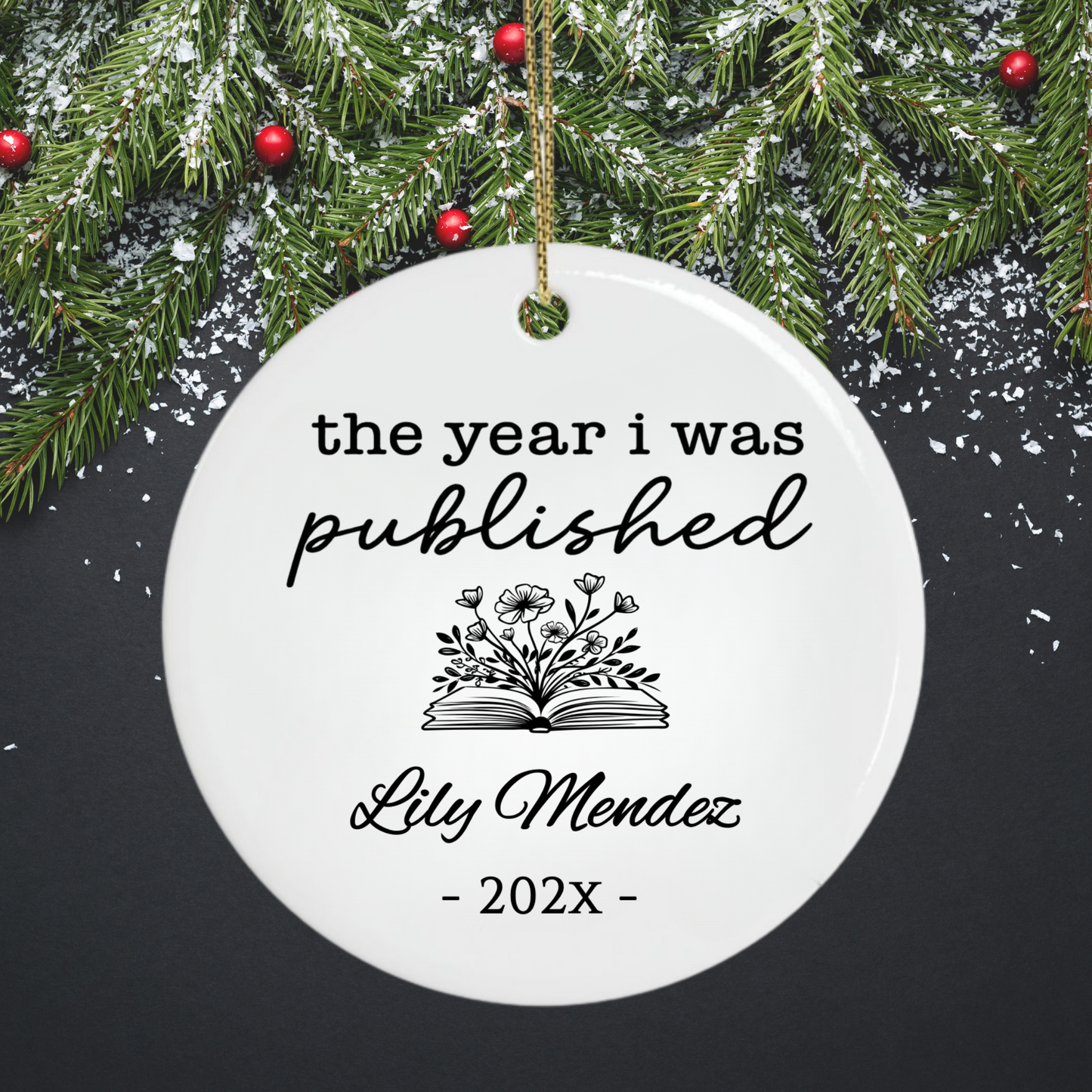 Personalized Author Ornament, The Year I Was Published, Custom Published Author Gift, New Writer Christmas Ornament Keepsake, Bestselling