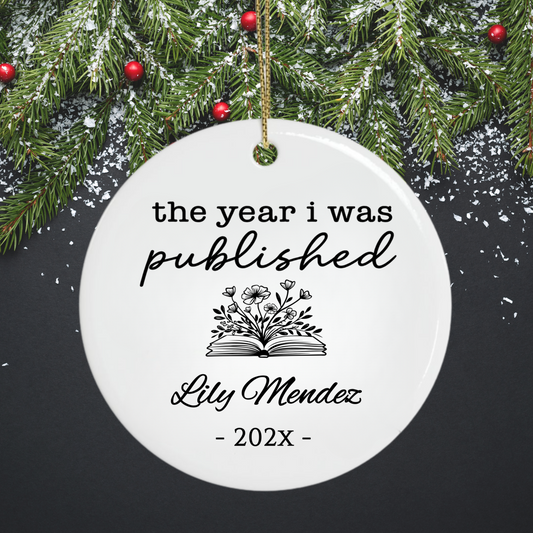 Personalized Author Ornament, The Year I Was Published, Custom Published Author Gift, New Writer Christmas Ornament Keepsake, Bestselling