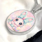 Crochet Bunny Necklace or Keychain, Cute Easter Bunny Jewelry, Pastel Rabbit Pendant for Teen Girl, Easter Basket Stuffer Gift