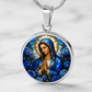 Virgin Mary Necklace or Keychain, Catholic Necklace, Blessed Mother Jewelry, Religious Keepsake Gift