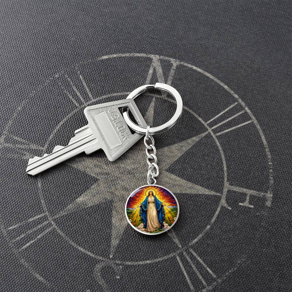 Our Lady of Grace Necklace or Keychain, Blessed Virgin Mary Catholic Jewelry, Marian Faith Pendant Gift