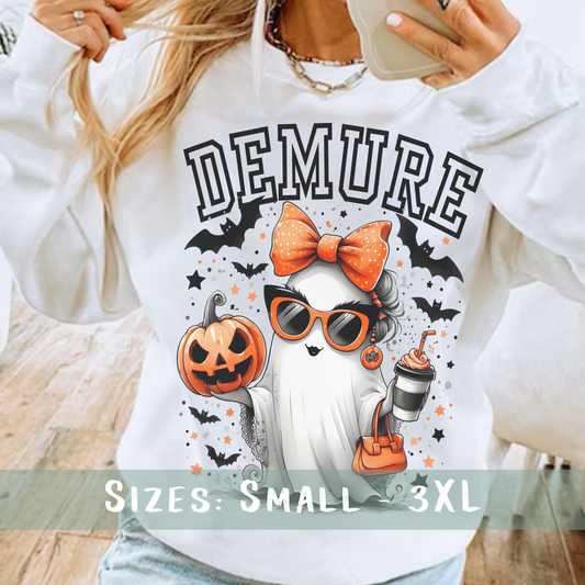 Very Demure Very Cutesy Halloween Ghost Sweatshirt