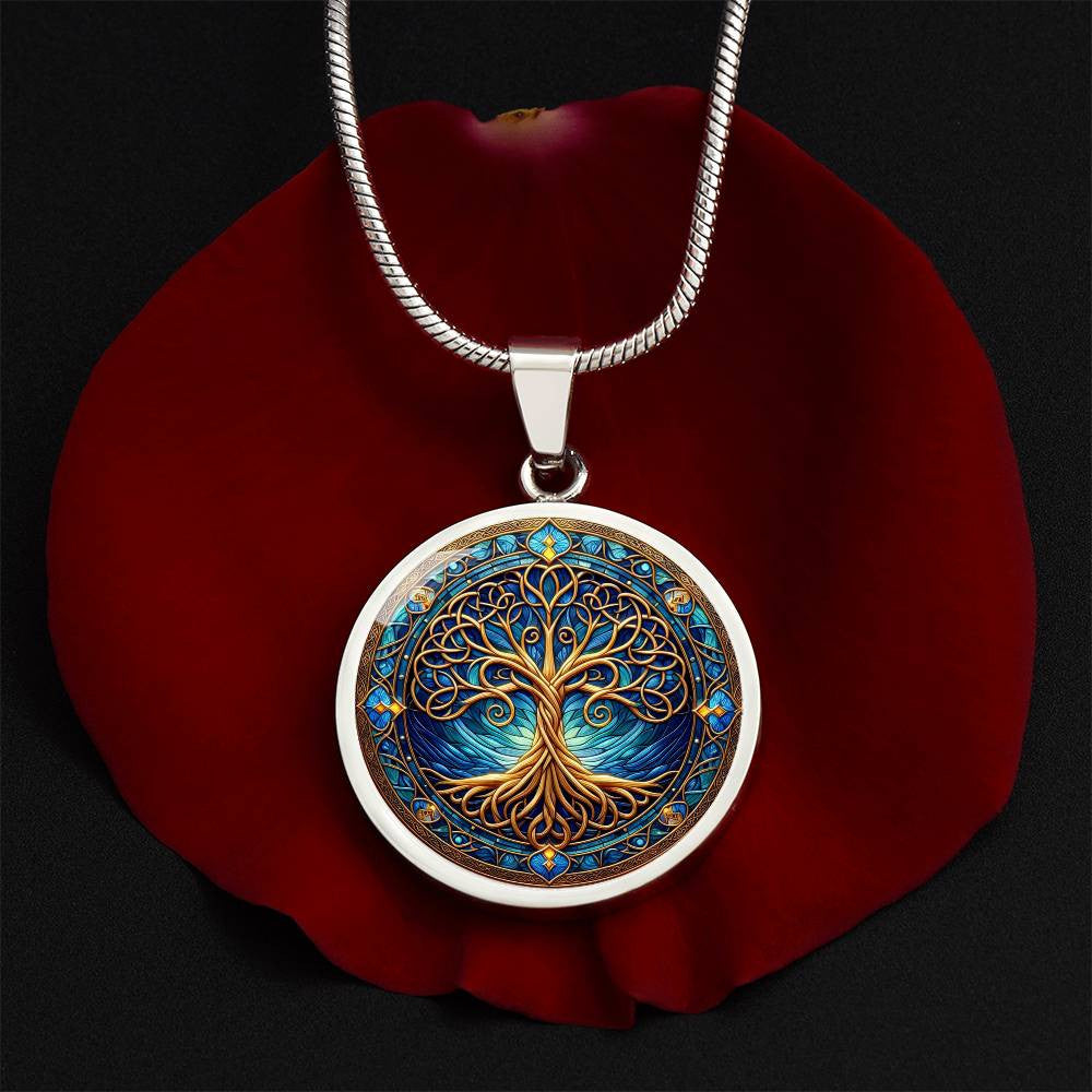 Stained Glass Tree of Life Necklace