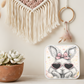 Cute Bunny Necklace or Keychain, Easter Bunny Jewelry, Rabbit Necklace for Teen Girl, Easter Basket Stuffer Gift